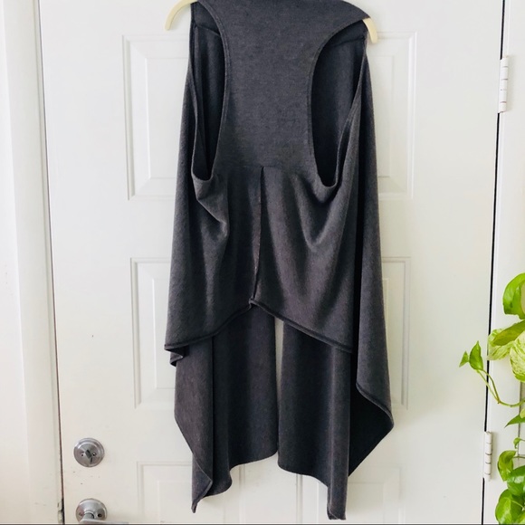 Cascading Front Sweater Vest Open Front Poncho - Picture 3 of 3